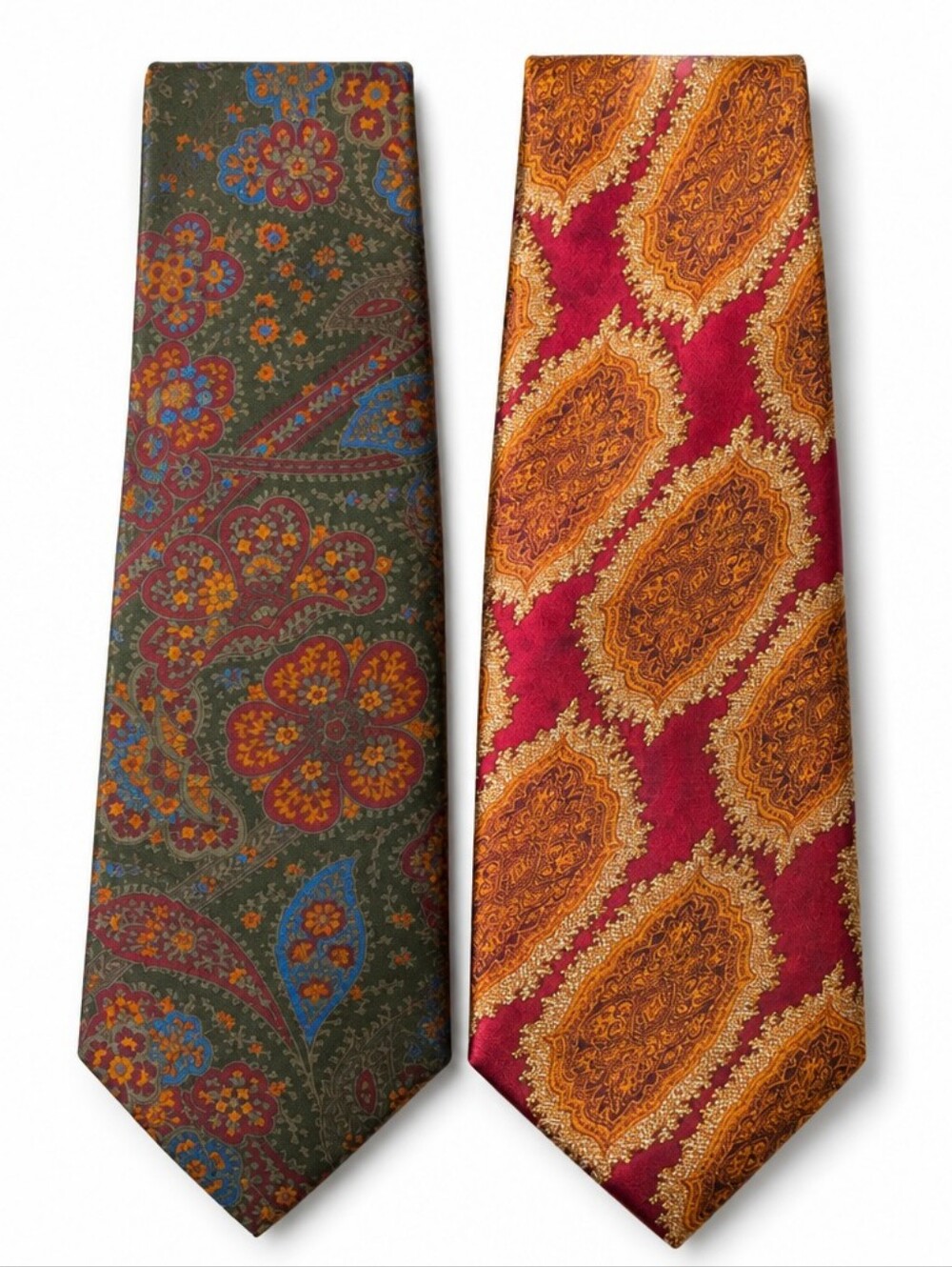 Nina Ricci Paris Silk Floral Tie and A Moschino Cravatte Paisley Silk Tie #210